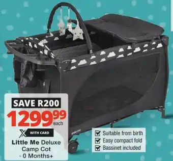 Checkers Hyper Little Me Deluxe Camp Cot offer