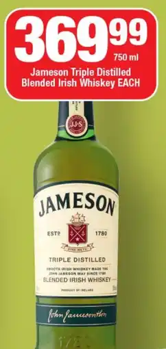 OK Liquor Jameson Triple Distilled Blended Irish Whiskey offer