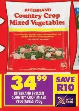 Shoprite RITEBRAND FROZEN COUNTRY CROP MIXED VEGETABLES 900g offer