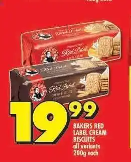 Shoprite BAKERS RED LABEL CREAM BISCUITS offer