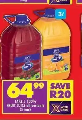 Shoprite TAKE 5 100% FRUIT JUICE offer