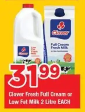 OK Foods Clover Fresh Full Cream or Low Fat Milk offer