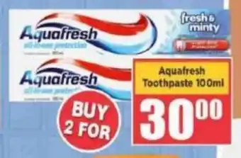 Big Save Aquafresh Toothpaste offer