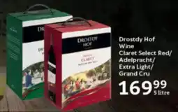 Oxford Freshmarket Drostdy Hof Wine Claret Select Red/ Adelpracht/ Extra Light/ Grand Cru offer