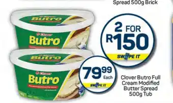 Pick n Pay Clover Butro Full Cream Modified Butter Spread 500g Tub offer