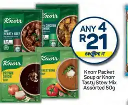Pick n Pay Knorr Packet Soup or Knorr Tasty Stew Mix Assorted 50g offer