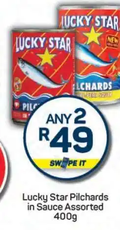 Pick n Pay Lucky Star Pilchards In Sauce Assorted 400g offer