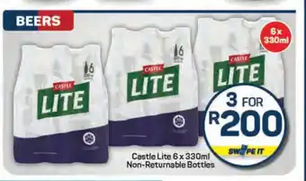Pick n Pay Castle Lite 6 x 330ml Non-Returnable Bottles offer