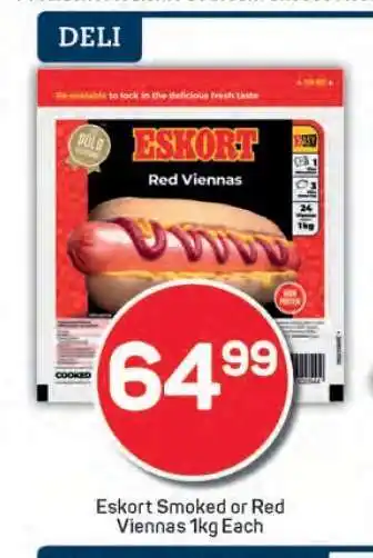 Pick n Pay Eskort Smoked or Red Viennas 1kg Each offer