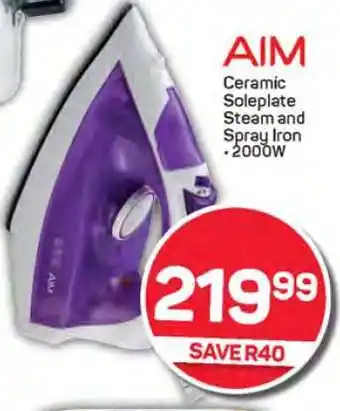 Pick n Pay AIM Ceramic Soleplate Steam and Spray Iron offer
