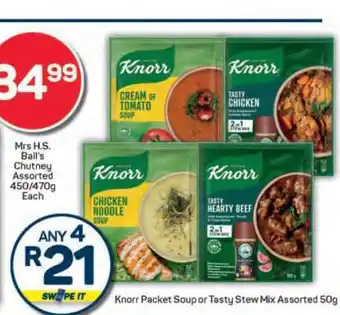 Pick n Pay Knorr Packet Soup or Tasty Stew Mix Assorted 50g offer