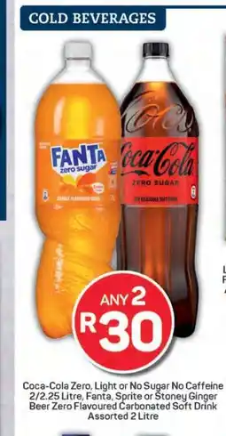 Pick n Pay Coca-Cola Zero, Light or No Sugar No Caffeine / Fanta / Sprite / Stoney Ginger Beer Zero offer