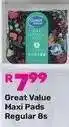 Game Great Value Maxi Pads Regular-8s offer