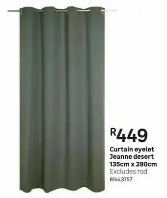 Leroy Merlin Curtains eyelet jeanne desert 135cm x 280cm offer