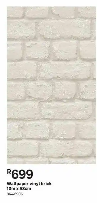 Leroy Merlin Wallpaper vinyl brick 10m x 53cm offer