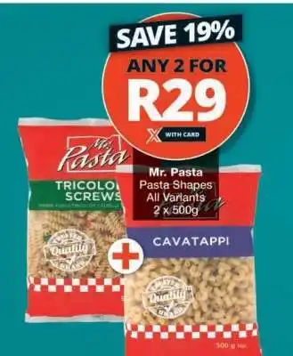Checkers Mr. Pasta Pasta Shapes offer