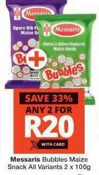 Checkers MESSARIS Bubbles Maize Snack offer