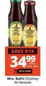 Checkers MRS BALL'S CHUTNEY offer