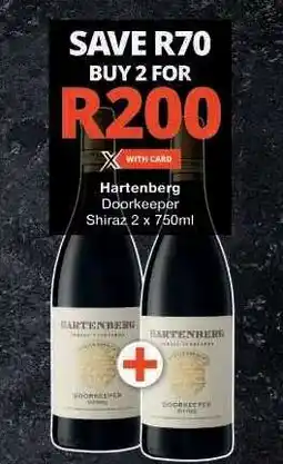 Checkers Hartenberg Doorkeeper Shiraz 2 x 750ml offer