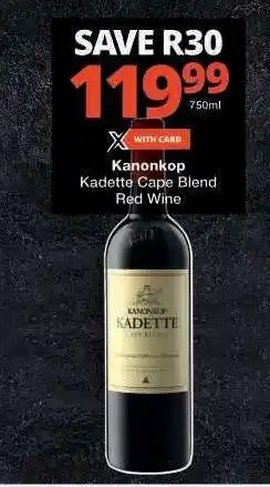 Checkers Kanonkop Kadette Cape Blend Red Wine offer