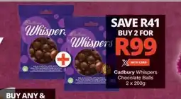 Checkers Cadbury Whispers Chocolate Balls offer