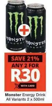 Checkers MONSTER ENERGY DRINK offer