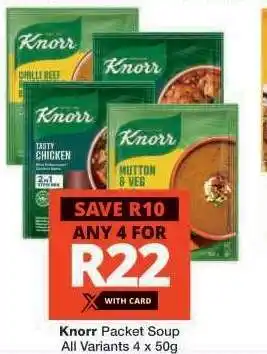 Checkers Knorr Packet Soup offer