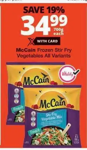 Checkers McCain Frozen Stir Fry Vegetables All Variants offer