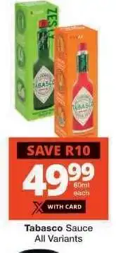 Checkers TABASCO Sauce offer