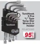 AutoZone TomiHawk 9Pce L Type Tamp Star Wrench In Holder FED.AKT22925-Per Set offer