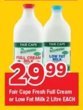 OK Grocer Fair Cape Fresh Full Cream or Low Fat Milk offer