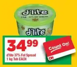 OK Grocer D'lite 37% Fat Spread Tub offer