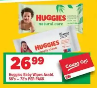 OK Grocer Huggies Baby Wipes Asstd. offer