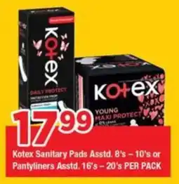 OK Grocer Kotex Sanitary Pads Asstd. or Pantyliners Asstd. offer