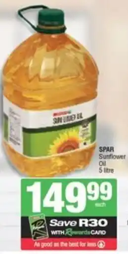 Spar SPAR Sunflower Oil offer