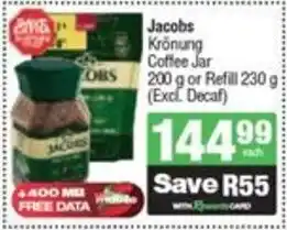 Spar Jacobs Krönung Coffee Jar or Refill offer