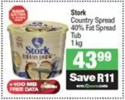 Spar Stork Country Spread 40% Fat Spread Tub offer