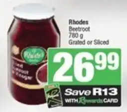 Spar Rhodes Beetroot Grated or Sliced offer