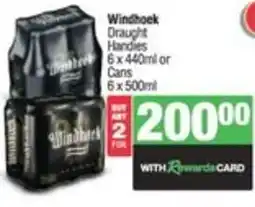 Spar Windhoek Draught Handies or Cans offer
