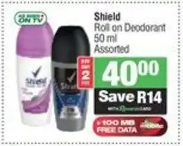 Spar Shield Roll on Deodorant Assorted offer