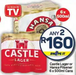Pick n Pay Liquor Castle Lager or Hansa Pilsener Cans offer