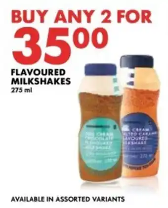 Woolworths Flavoured milkshakes offer