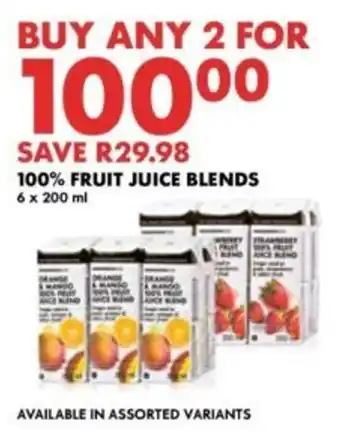 Woolworths 100% fruit juice blends offer