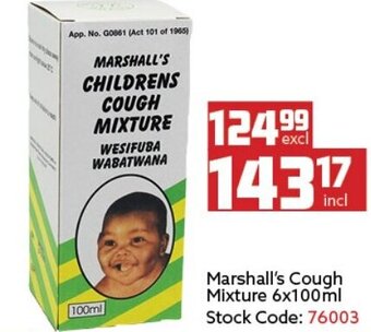 Africa Cash and Carry Marshall's Cough Mixture 6x100ml offer