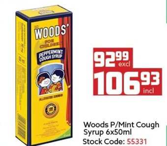 Woods P/ Mint Cough Syrup 6x50ml