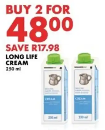 Woolworths Long life cream offer