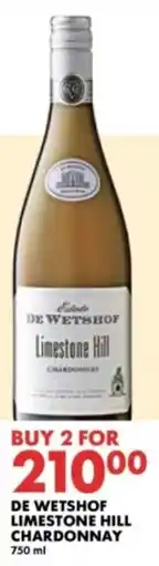 Woolworths De wetshof limestone hill chardonnay offer