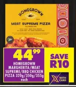 Shoprite Homegrown margherita/meat supreme/bbq chicken pizza offer