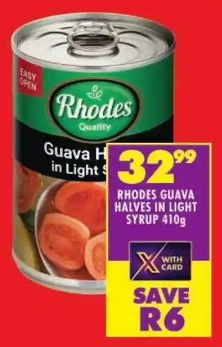 Shoprite Rhodes guava halves in light syrup offer