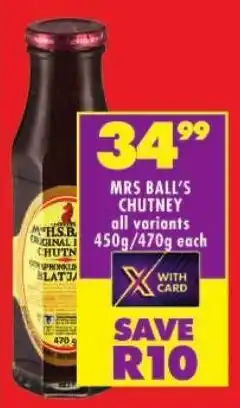 Shoprite Mrs ball's chutney all variants offer